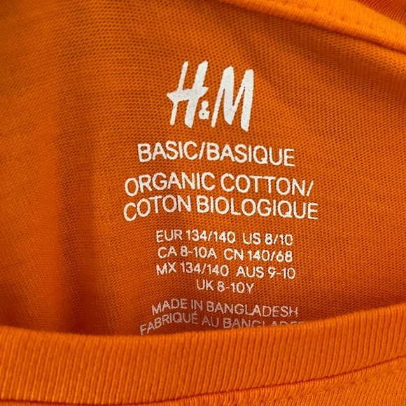 H&M Basic Kids Organic Cotton Long-Sleeve T-Shirt - Orange - Picture 3 of 5
